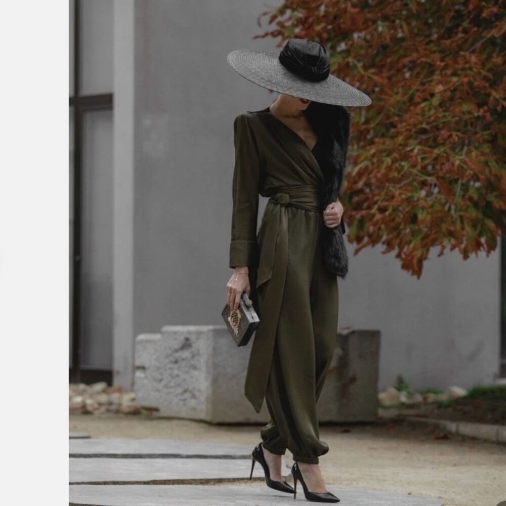 ZARA WOMAN COLLECTION SATIN JUMPSUIT WITH PUFFED HEMS $129 - Picture 6 of 9